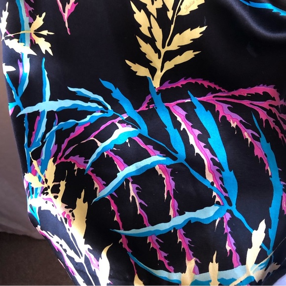 Julie Brown 100 silk halter shift dress lined colorful graphic print 4 - Picture 3 of 10